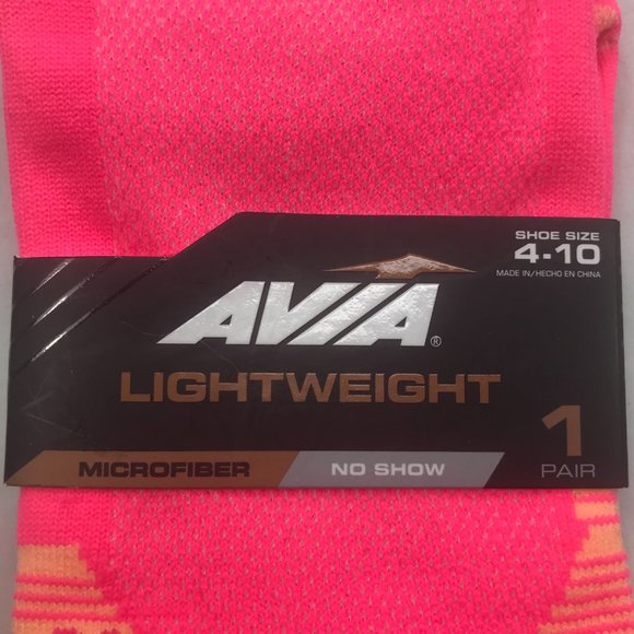 2 Pack Avia Women's Lightweight No Show Microfiber Pink/Yellow Socks Sz 4-10 New - Picture 3 of 5